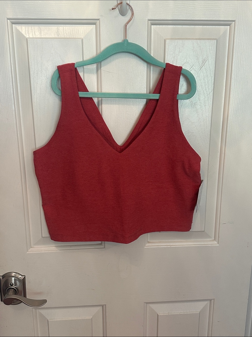 Beyond Yoga Faded Rose Heather  Crop Tank Sport Bra XXL